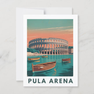 Pula Arena Vintage Poster – Römisches Amphitheater Postkarte