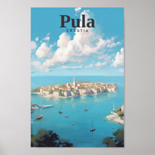 Pula Croatia Art Vintage Reise Poster