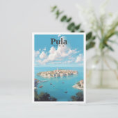 Pula Croatia Art Vintage Reise Postkarte (Stehend Vorderseite)