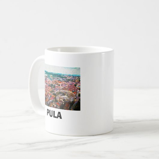 Pula Croatia City View Gemälde Kaffeetasse (Vorderseite Links)
