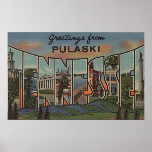 Pulaski, Tennessee - Große Buchstabenszenen Poster (Vorne)