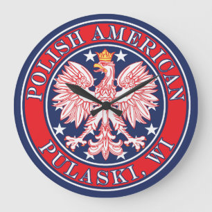 Pulaski Wisconsin Polnischer Adler Große Wanduhr