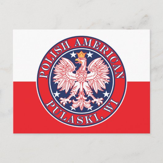 Pulaski Wisconsin Polnischer Adler Postkarte (Vorderseite)