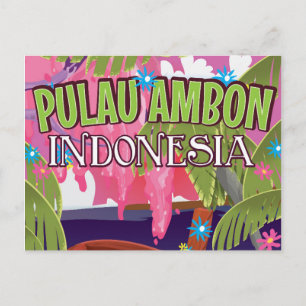 Pulau Ambon Indonesien Reiseplakat Postkarte