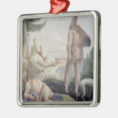 Pulcinella am Feiertag Silbernes Ornament (Links)