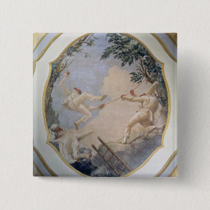 Pulcinella auf einem Schwingen, 1797 (Fresko) Button