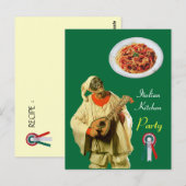 PULCINELLA ITALIAN KITCHEN PARTY Grünes Rezept Postkarte (Vorne/Hinten)