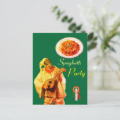 PULCINELLA ITALIAN KITCHEN SPAGHETTI PARTY Recia Postkarte (Stehend Vorderseite)