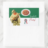 PULCINELLA ITALIEN KITCHEN PARTY Schwarz Rechteckiger Aufkleber (Tasche)