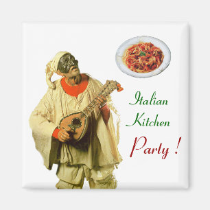 PULCINELLA  ITALIENISCHE KÜCHENPARTY ,weiß Magnet
