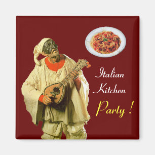 PULCINELLA ITALIENISCHES KÜCHENPARTY, rot Magnet