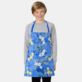 Pulelehua Butterfly Hibiskus Hawaiian Blue Schürze (Getragen)