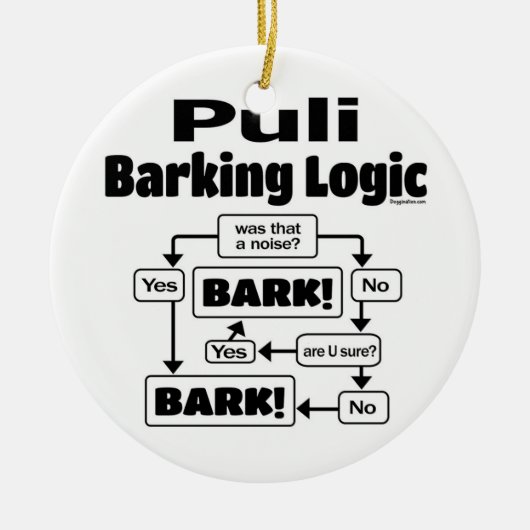 Puli Barking Logic Keramik Ornament (Vorne)