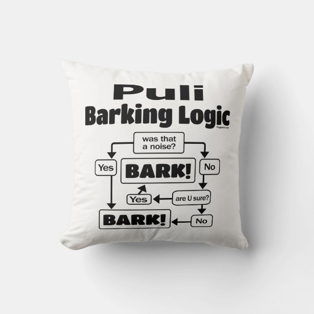 Puli Barking Logic Kissen (Vorderseite)