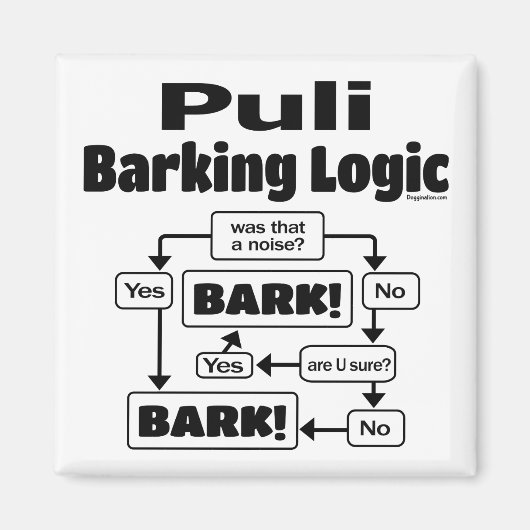 Puli Barking Logic Magnet (Vorne)