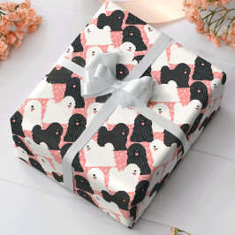 Puli Dog Niedlich Pink Polka Dot Geschenkpapier