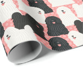 Puli Dog Niedlich Pink Polka Dot Geschenkpapier (Rolleneckpunkt)
