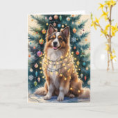 Puli Dog Weihnachtsgrüßkarte Karte (Gelbe Blume)