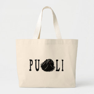 Puli Hund mit Puli Text Jumbo Stoffbeutel