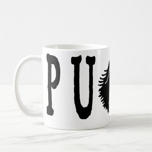 Puli Hund mit Puli Text Kaffeetasse (Links)