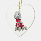 Puli in Weihnachts-Sweater Keramik Ornament (Links)