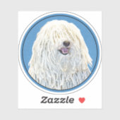 Puli-Malerei - Niedliche Original Hunde-Kunst Aufkleber (Blatt)