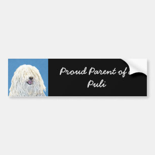 Puli-Malerei - Niedliche Original Hunde-Kunst Autoaufkleber