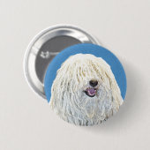Puli-Malerei - Niedliche Original Hunde-Kunst Button (Vorne & Hinten)