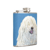 Puli-Malerei - Niedliche Original Hunde-Kunst Flachmann (Rechts)