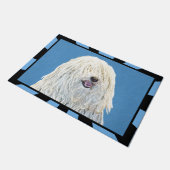 Puli-Malerei - Niedliche Original Hunde-Kunst Fußmatte (Schrägansicht)