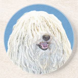 Puli-Malerei - Niedliche Original Hunde-Kunst Getränkeuntersetzer