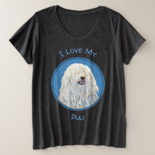 Puli-Malerei - Niedliche Original Hunde-Kunst Große Größe T-Shirt