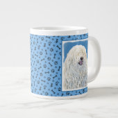 Puli-Malerei - Niedliche Original Hunde-Kunst Jumbo-Tasse (Vorderseite Rechts)