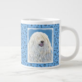 Puli-Malerei - Niedliche Original Hunde-Kunst Jumbo-Tasse (Rechts)