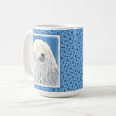 Puli-Malerei - Niedliche Original Hunde-Kunst Kaffeetasse (Vorderseite Links)