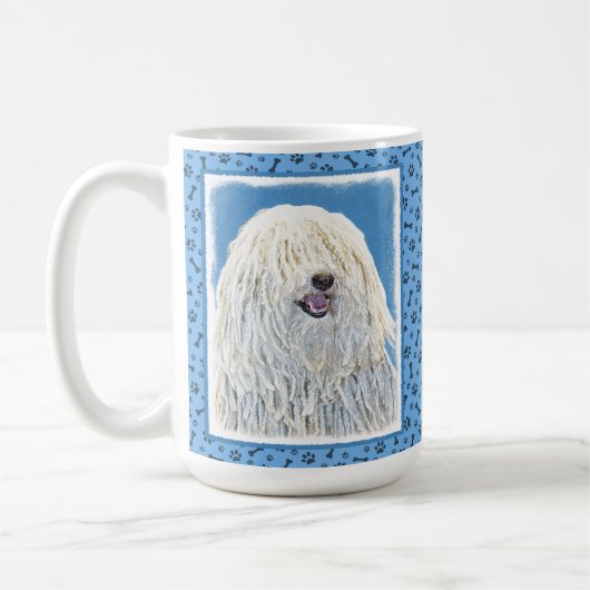 Puli-Malerei - Niedliche Original Hunde-Kunst Kaffeetasse (Links)