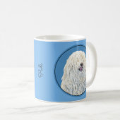 Puli-Malerei - Niedliche Original Hunde-Kunst Kaffeetasse (VorderseiteRechts)