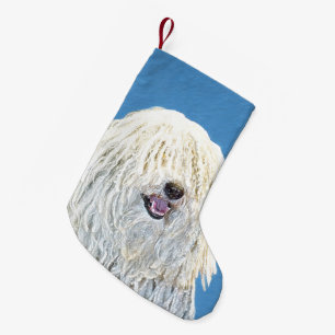Puli-Malerei - Niedliche Original Hunde-Kunst Kleiner Weihnachtsstrumpf