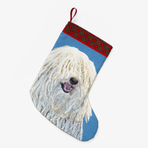 Puli-Malerei - Niedliche Original Hunde-Kunst Kleiner Weihnachtsstrumpf