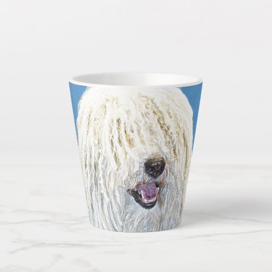 Puli-Malerei - Niedliche Original Hunde-Kunst Milchtasse (Vorderseite)