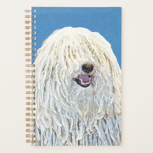 Puli-Malerei - Niedliche Original Hunde-Kunst Planer (Vorderseite)
