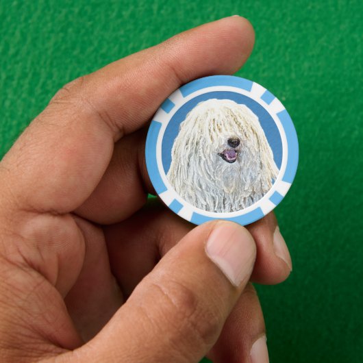 Puli-Malerei - Niedliche Original Hunde-Kunst Pokerchips (Hand)
