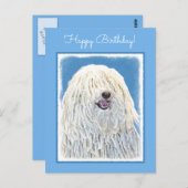 Puli-Malerei - Niedliche Original Hunde-Kunst Postkarte (Vorne/Hinten)