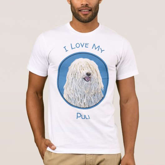 Puli-Malerei - Niedliche Original Hunde-Kunst T-Shirt (Vorderseite)