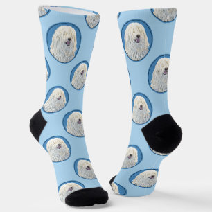 Puli Malerei Weißcreme Niedlich Original Hunde Kun Socken