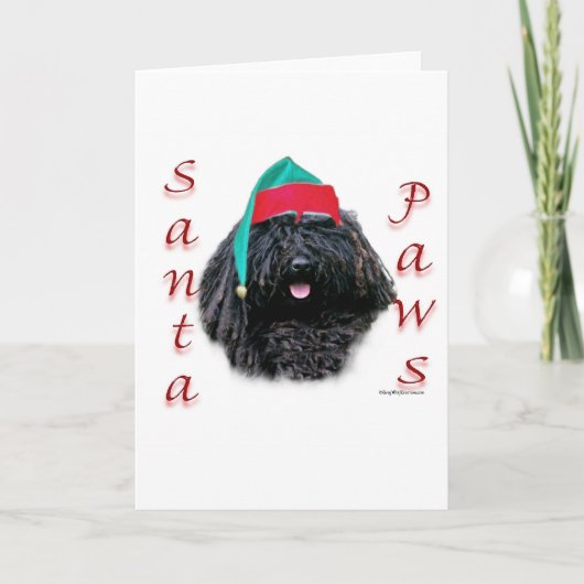 Puli Santa Paws Feiertagskarte (Vorderseite)