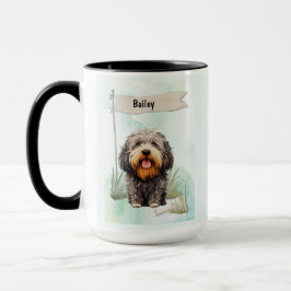 Puli Wasserfarbe Personalisierter Hund Tasse