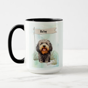 Puli Wasserfarbe Personalisierter Hund Tasse