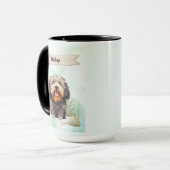 Puli Wasserfarbe Personalisierter Hund Tasse (Vorderseite Links)