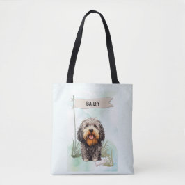 Puli Watercolor Personalized Dog Tasche